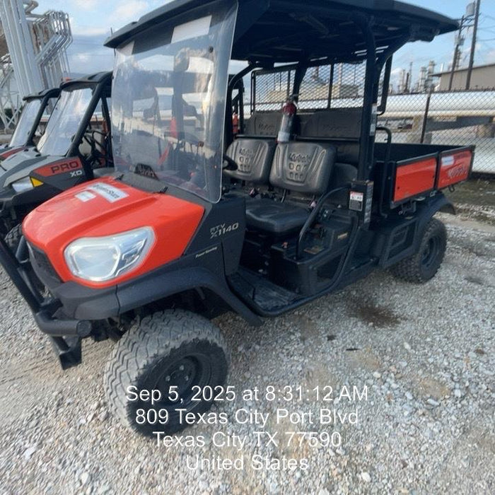 2022 Kubota RTV-X1140W-H Plastic Canopy, Windshield Acrylic Clear, LED Strobe Light, Wire Harness Kit, Back up Alarm