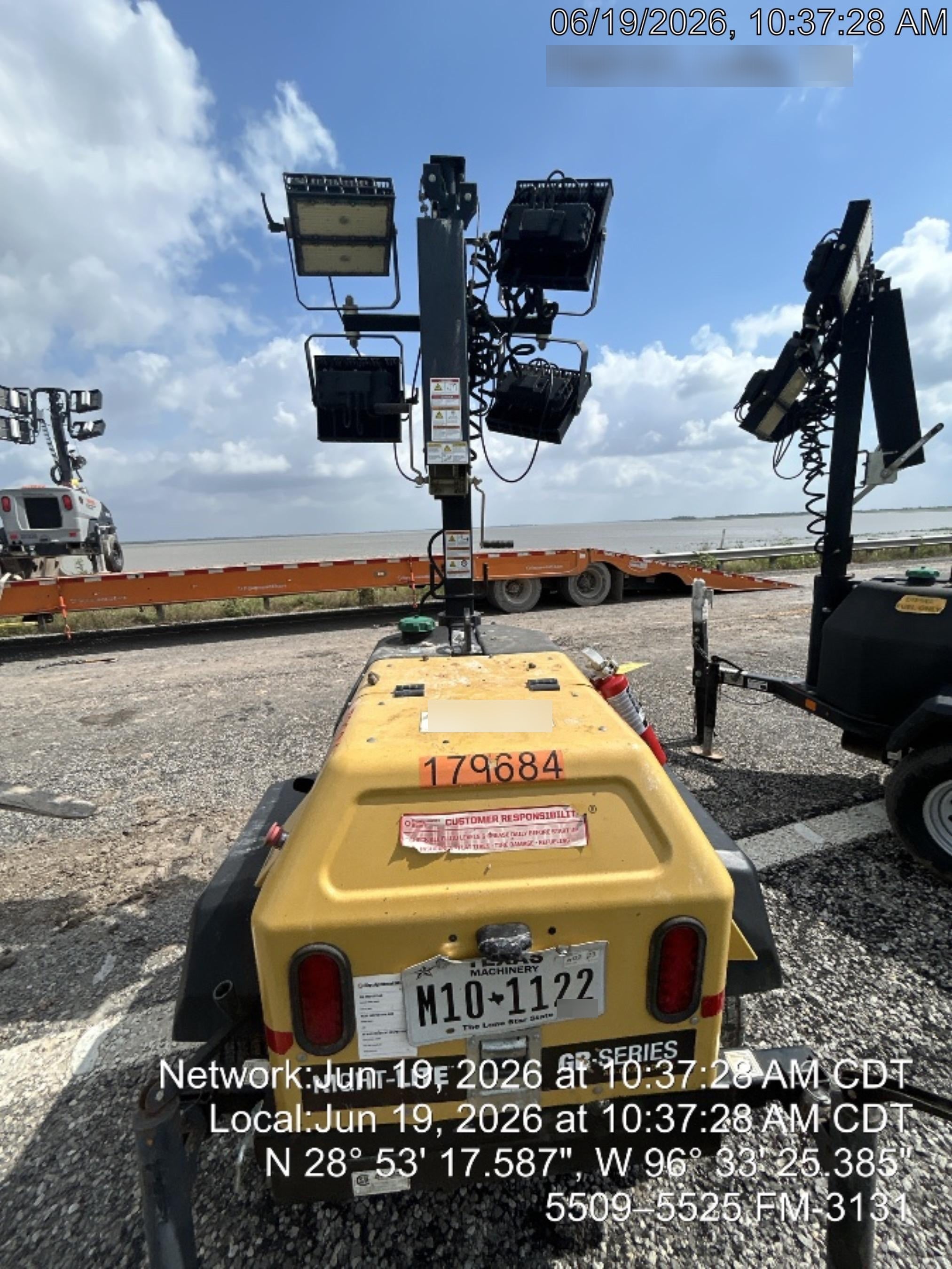 Allmand NLV3GR (4) LED Light Fixture 350W, 23' Vertical Mast, 3kW Prime, Towable, Deep Sea L401, Leveling Jacks, Yanmar T4F 5.8hp