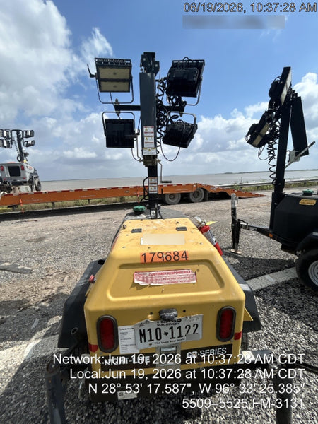 Allmand NLV3GR (4) LED Light Fixture 350W, 23' Vertical Mast, 3kW Prime, Towable, Deep Sea L401, Leveling Jacks, Yanmar T4F 5.8hp