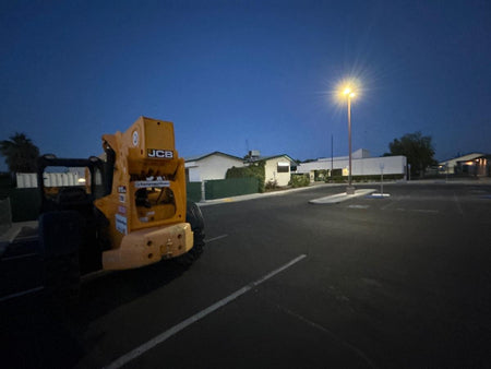 2019 JCB 510-56 74 HP w/Open ROPS, Beacon, Aux Hydraulics, Worklights, Solid Tires w/60" Carriage/Forks