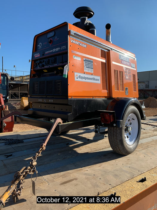 2021 Lincoln Electric Vantage 549X Ready Pak 3, ORANGE (includes trailer, cable rack, fender light kit)