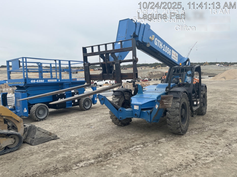 2019 Genie GTH-1056 Canopy, Solid RT Tires, LED Work Lights, Beacon 60" QA Carriage, 60" Forks