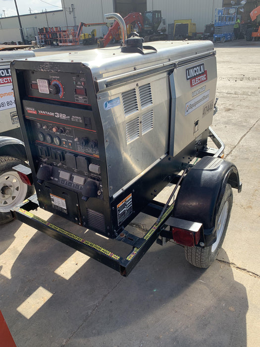 2019 Lincoln Electric Vantage 322 Ready-Pak 3, Two Wheel Trailer, Fender and Light Kit, Cable Rack