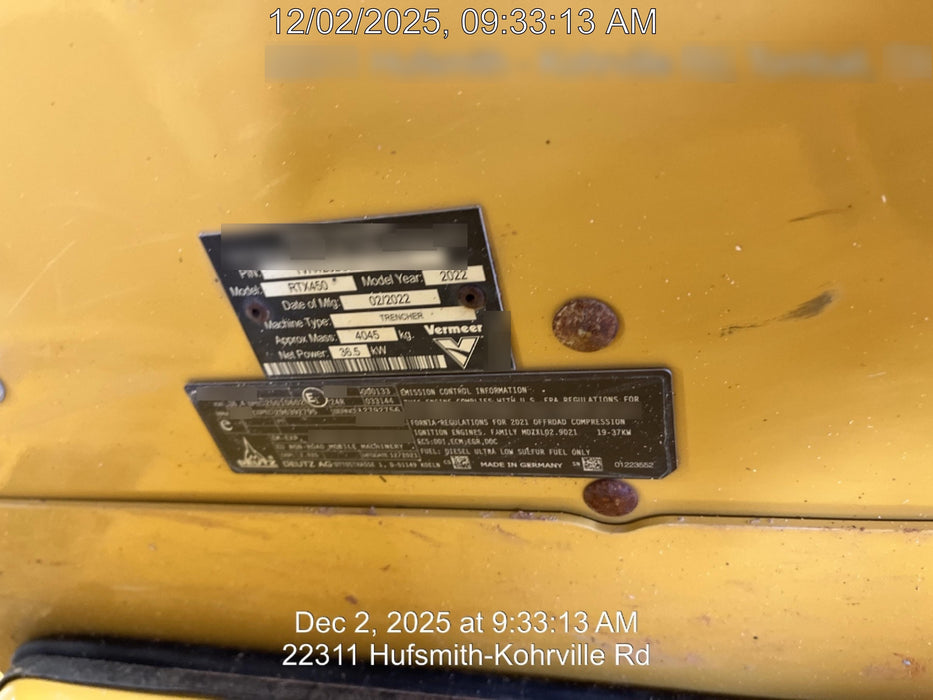 2022 VERMEER RTX450