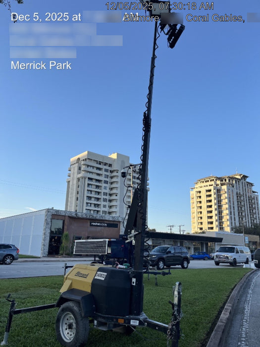 2022 Allmand NLV3GR (4) LED Light Fixture 350W, 23' Vertical Mast, 3kW Prime, Towable, Deep Sea L401, Leveling Jacks, Yanmar T4F 5.8hp