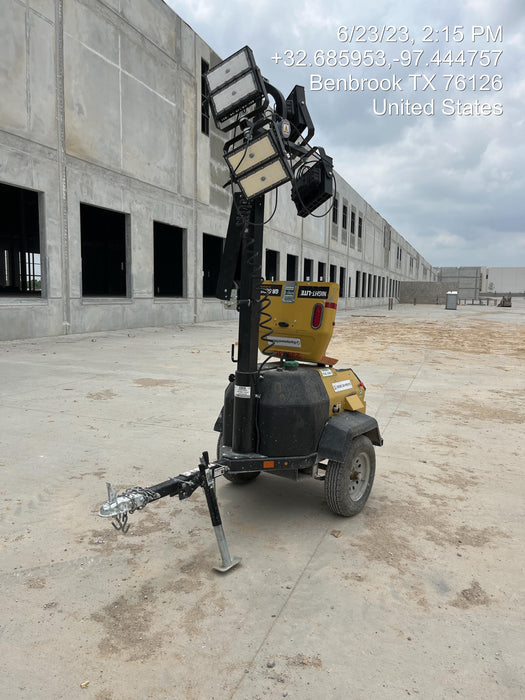 2022 Allmand NLV3GR (4) LED Light Fixture 350W, 23' Vertical Mast, 3kW Prime, Towable, Deep Sea L401, Leveling Jacks, Yanmar T4F 5.8hp