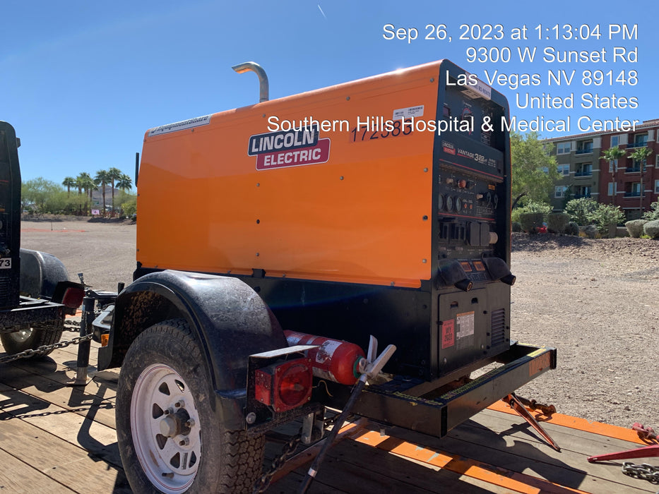 2021 Lincoln Electric Vantage 322 Vantage 322 Ready Pak 3 w/ Decals, ORANGE (includes trailer, cable rack, fender light kit) NO Telematics