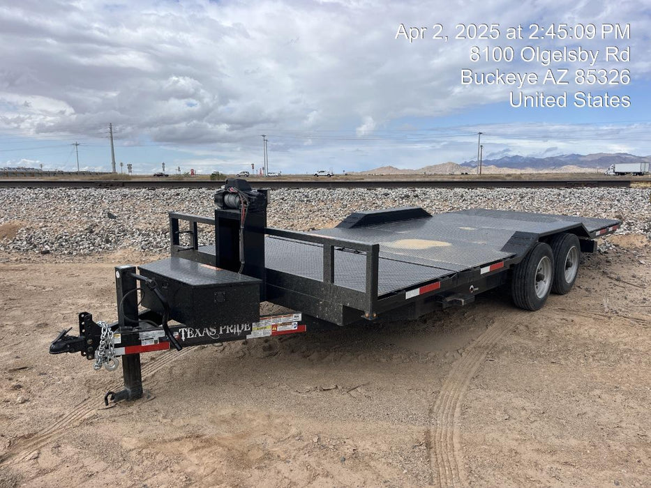 2025 TEXAS PRIDE TRAILERS 21' Lowboy Gravity Tilt Bed 14K Bumper Pull Trailer