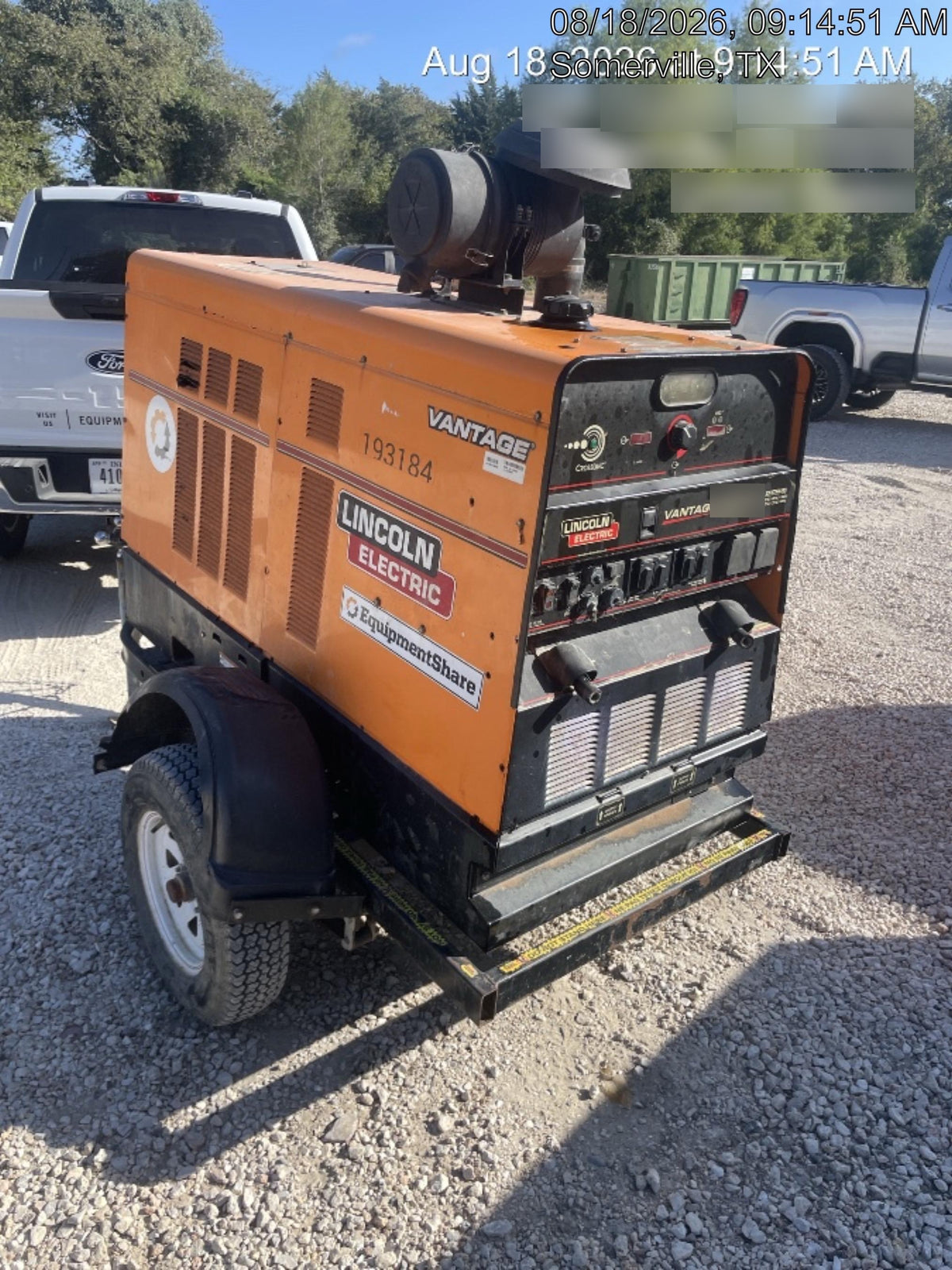 2021 Lincoln Electric Vantage 549X Ready Pak 3, ORANGE (includes trailer, cable rack, fender light kit)
