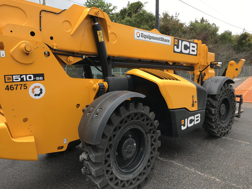 2019 JCB 510-56 Canopy, 74 HP, Solid Tires, STD Worklight, Beacon, Aux Hydraulics, Lifting Eye, Back up Alarm w/66" Carriage/60" Forks