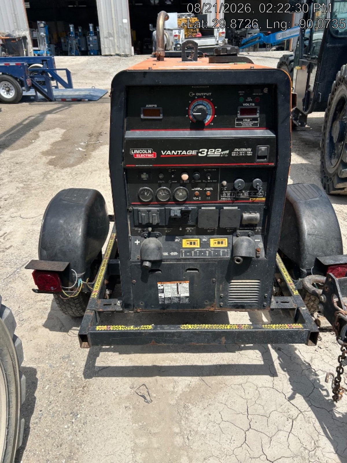 2021 Lincoln Electric Vantage 322 Vantage 322 Ready Pak 3 w/ Decals, ORANGE (includes trailer, cable rack, fender light kit) NO Telematics