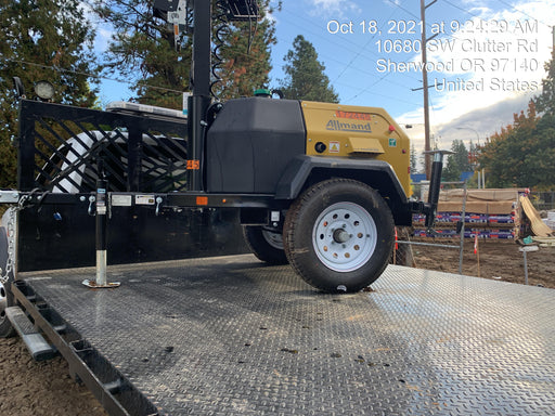 2021 Allmand NLV3GR (4) LED Light Fixture 350W, 23' Vertical Mast, 3kW Prime, Towable, Deep Sea L401, Leveling Jacks, Yanmar T4F 5.8hp