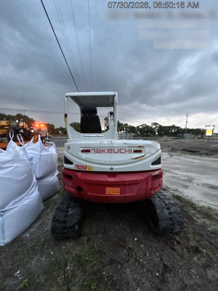 2019 Takeuchi TB260 Canopy, Standard Blade, Auxiliary hydraulics Manual QC, Hydraulic thumb, 12" ,18", 24" Bucket