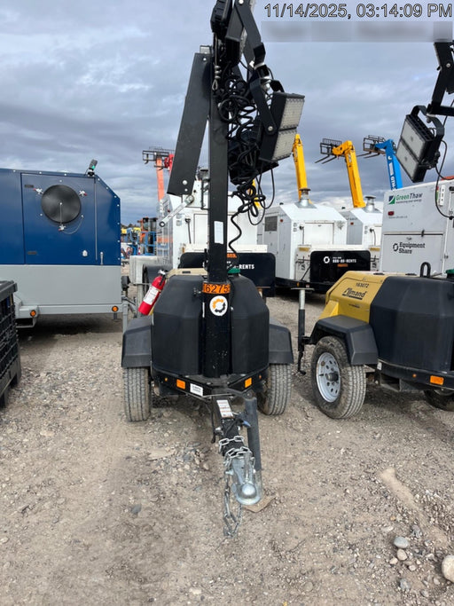 2021 Allmand NLV3GR (4) LED Light Fixture 350W, 23' Vertical Mast, 3kW Prime, Towable, Deep Sea L401, Leveling Jacks, Yanmar T4F 5.8hp