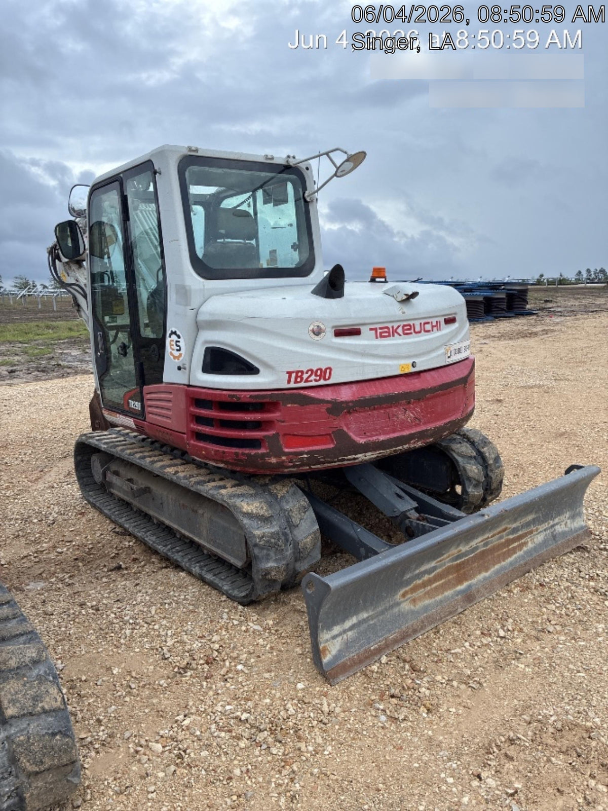 2019 Takeuchi TB290 Takeuchi TB290 Cab/Heat/AC w/Rubber Tracks, Auxiliary Hydraulics, Dozer Blade, Manual QC w/ 18/24/36" Buckets, Hydraulic Thumb Installed