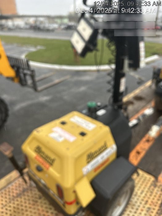 2022 Allmand NLV3GR (4) LED Light Fixture 350W, 23' Vertical Mast, 3kW Prime, Towable, Deep Sea L401, Leveling Jacks, Yanmar T4F 5.8hp