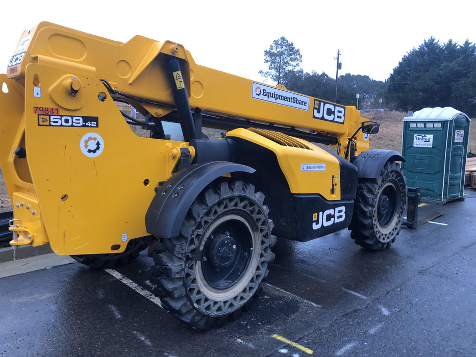 2020 JCB 509-42 Canopy, Solid Tires, Work Lights, Beacon, Aux Hydraulics, Back up Alarm, Lifting Eye, ES Decals