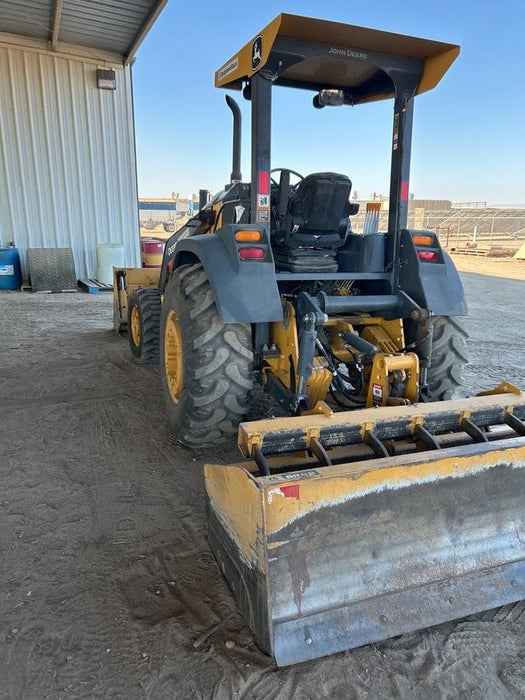 2020 John Deere 210LEP Canopy, 4WD, Second rear hydraulic cylinder, Light Package, Wheel weights