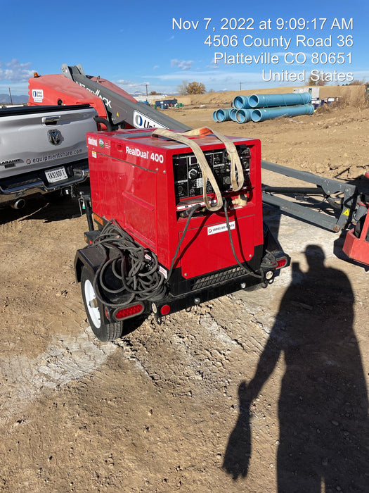 2022 Shindaiwa DGW400MDL Kubota D902 Engine, 23 HP, Dual Op Welder, Wire, Arc, Droop Stick, Tig, and CC Stick Functionality, Simulphase, 3 Phase and 1 Phase Gen Output, Single Axle NB Trlr, Slr Trckl Chrg 12V 12W, Fire Ext