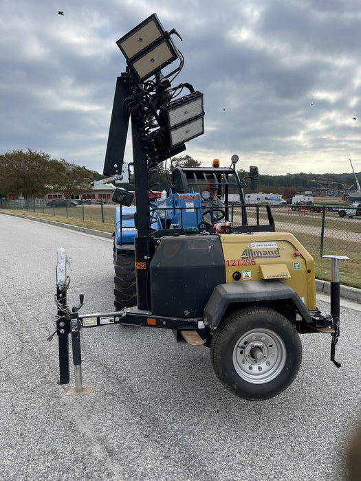 2021 Allmand NLV3GR (4) LED Light Fixture 350W, 23' Vertical Mast, 3kW Prime, Towable, Deep Sea L401, Leveling Jacks, Yanmar T4F 5.8hp