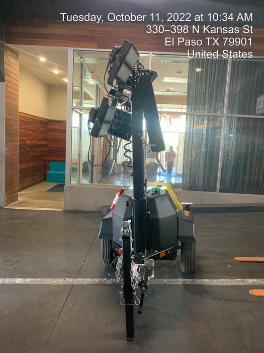 2022 Allmand NLV3GR (4) LED Light Fixture 350W, 23' Vertical Mast, 3kW Prime, Towable, ES Decals, T3