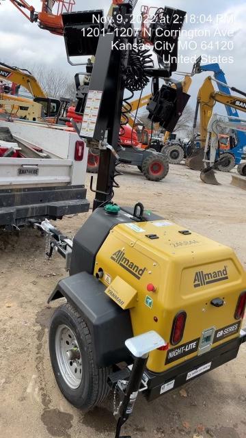 2022 Allmand NLV3GR (4) LED Light Fixture 350W, 23' Vertical Mast, 3kW Prime, Towable, ES Decals, T3