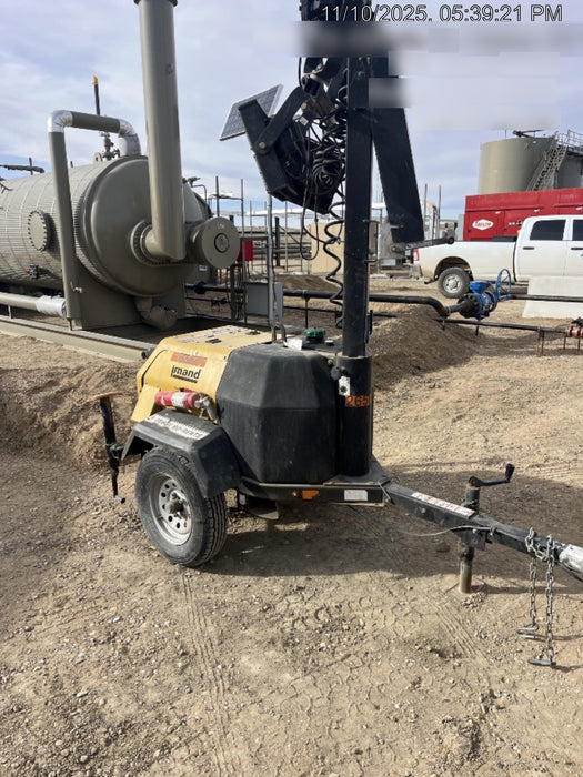 2022 Allmand NLV3GR (4) LED Light Fixture 350W, 23' Vertical Mast, 3kW Prime, Towable, ES Decals, T3