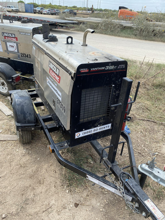 2019 Lincoln Electric Vantage 322 Ready-Pak 3, Two Wheel Trailer, Fender and Light Kit, Cable Rack