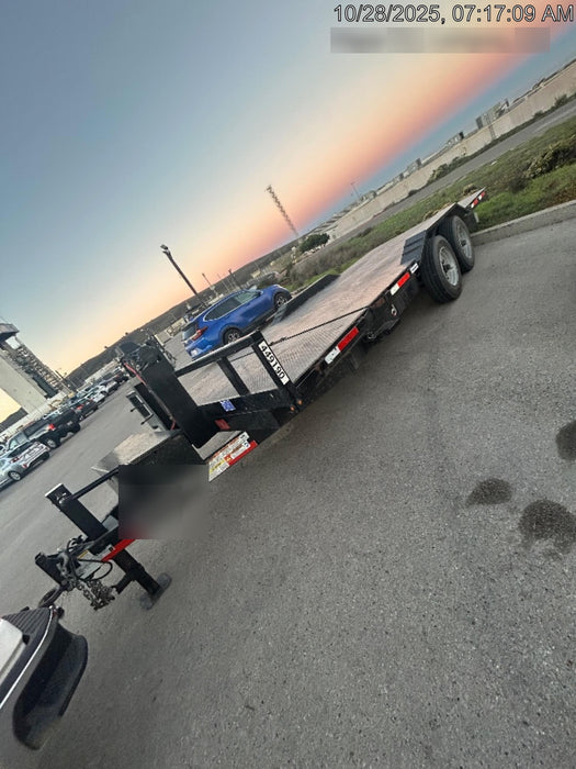 2025 TEXAS PRIDE TRAILERS 21' Lowboy Gravity Tilt Bed 14K Bumper Pull Trailer