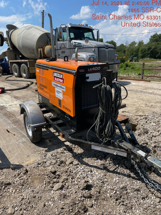 2022 Lincoln Electric LE400 Kubota V1505, Trlr, Cable Rack, Light Kit, ES Decals, T3