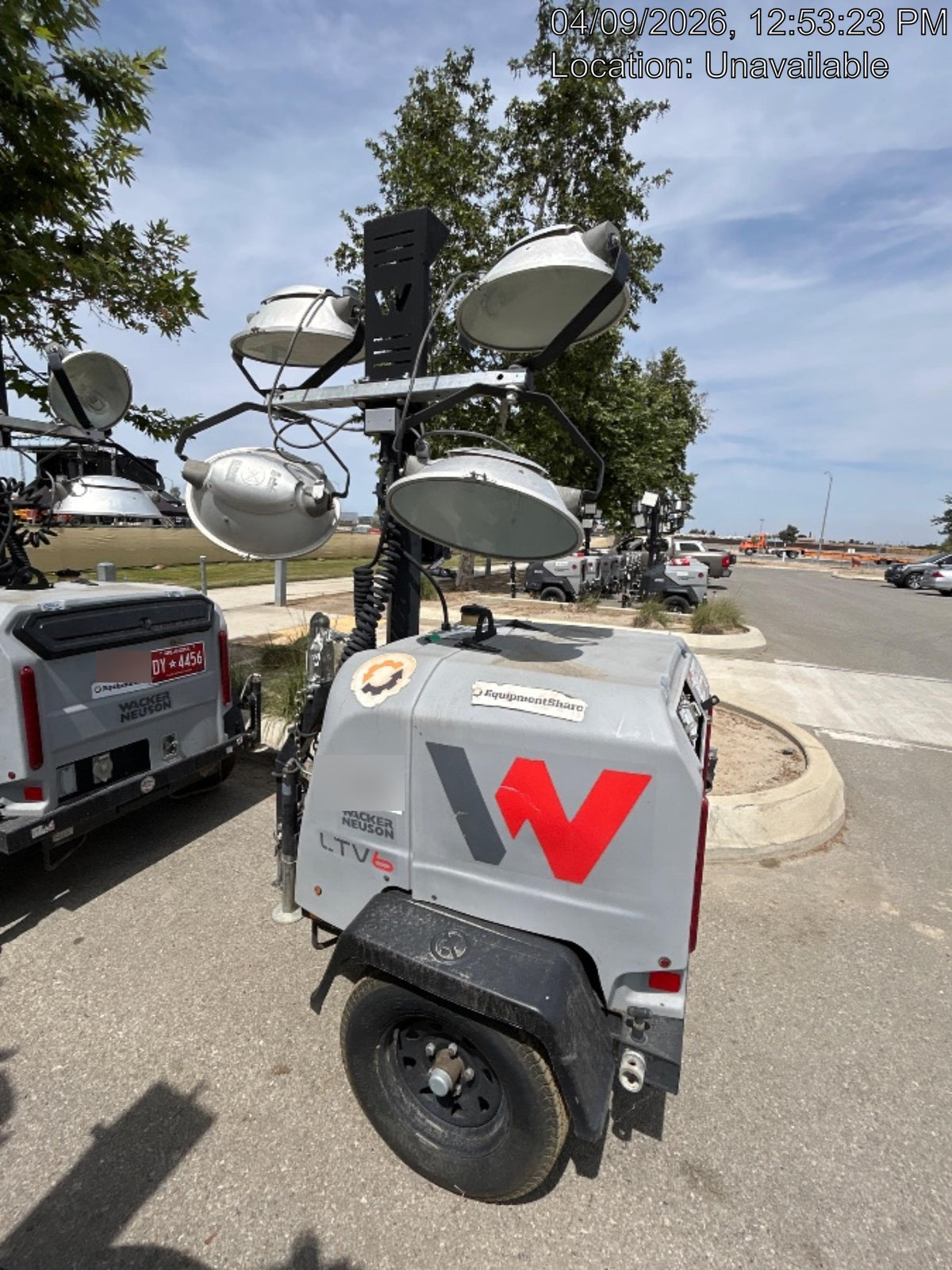 2019 Wacker Neuson LTV6L-MH Wacker Neuson LTV6L Mobile Light Tower w/Fuel Level Sensor Installed