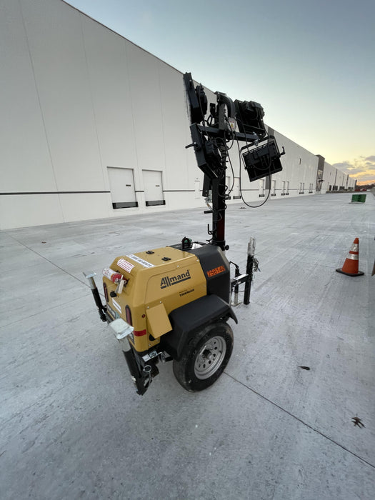 2022 Allmand NLV3GR (4) LED Light Fixture 350W, 23' Vertical Mast, 3kW Prime, Towable, ES Decals, T3