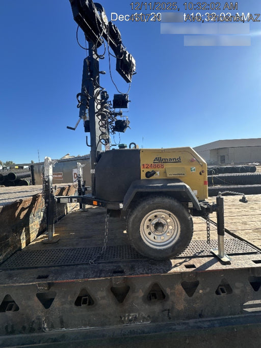 2020 Allmand NLV3GR (4) LED Light Fixture 350W, 23' Vertical Mast, 3kW Prime, Towable, Deep Sea L401, Leveling Jacks, Yanmar T4F 5.8hp