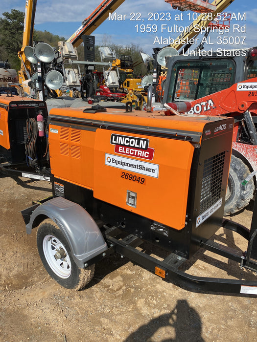 2022 Lincoln Electric LE400 Kubota V1505, Trlr, Cable Rack, Light Kit, ES Decals, T3