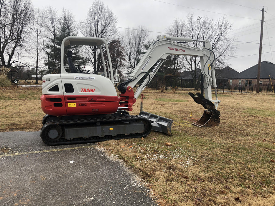 2019 Takeuchi TB260 Takeuchi TB260 Canopy w/Rubber Tracks, Auxiliary Hydraulics, Standard Blade, Manual QC