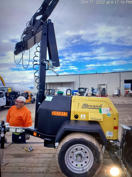 2022 Allmand NLV3GR (4) LED Light Fixture 350W, 23' Vertical Mast, 3kW Prime, Towable, ES Decals, T3