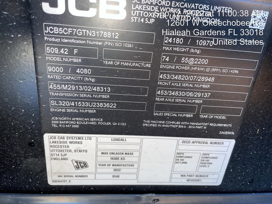 2022 JCB 509-42