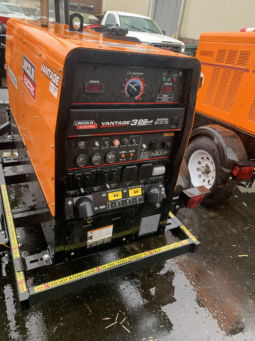 2021 Lincoln Electric Vantage 322 Vantage 322 Ready Pak 3 w/ Decals, ORANGE (includes trailer, cable rack, fender light kit) NO Telematics