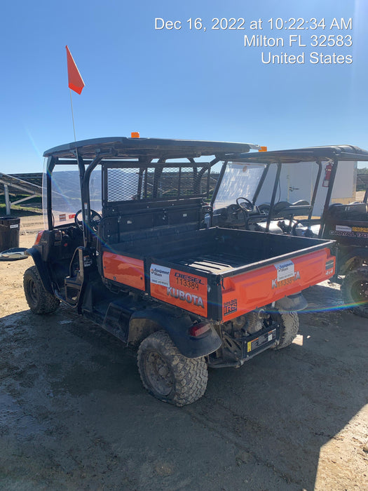 Kubota RTV-X1140W-H 4wd Utility Cart, 4 Seat, Diesel, LED Strobe, Windshield Tempered Glass, Plastic Canopy, Wire Harness Kit, Backup Alarm