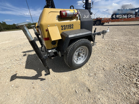 2022 Allmand NLV3GR (4) LED Light Fixture 350W, 23' Vertical Mast, 3kW Prime, Towable, Deep Sea L401, Leveling Jacks, Yanmar T4F 5.8hp