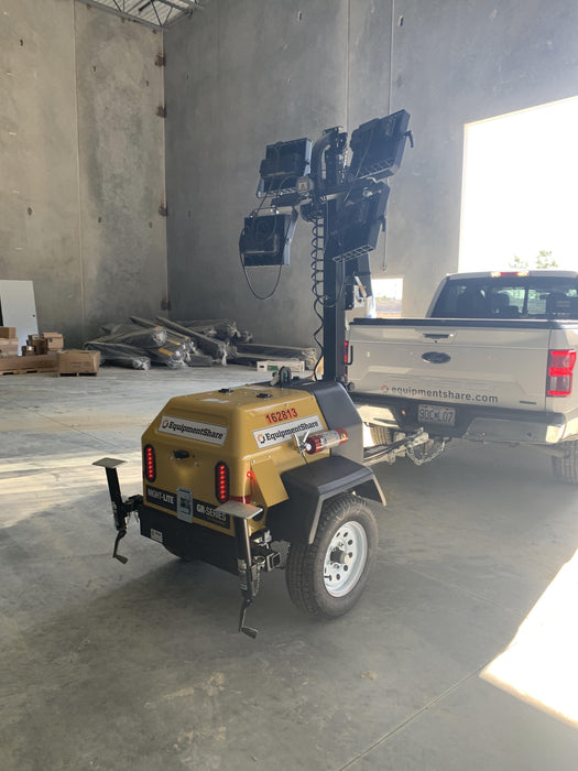 2021 Allmand NLV3GR (4) LED Light Fixture 350W, 23' Vertical Mast, 3kW Prime, Towable, Deep Sea L401, Leveling Jacks, Yanmar T4F 5.8hp