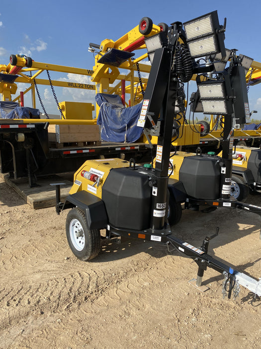 2021 Allmand NLV3GR (4) LED Light Fixture 350W, 23' Vertical Mast, 3kW Prime, Towable, Deep Sea L401, Leveling Jacks, Yanmar T4F 5.8hp