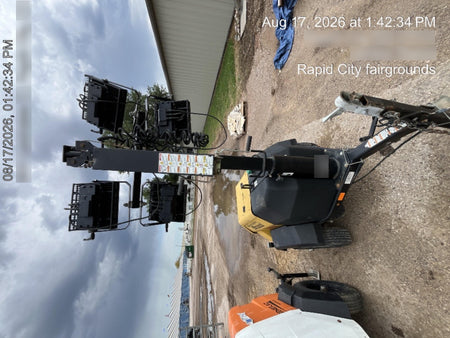 2022 Allmand NLV3GR (4) LED Light Fixture 350W, 23' Vertical Mast, 3kW Prime, Towable, ES Decals, T3