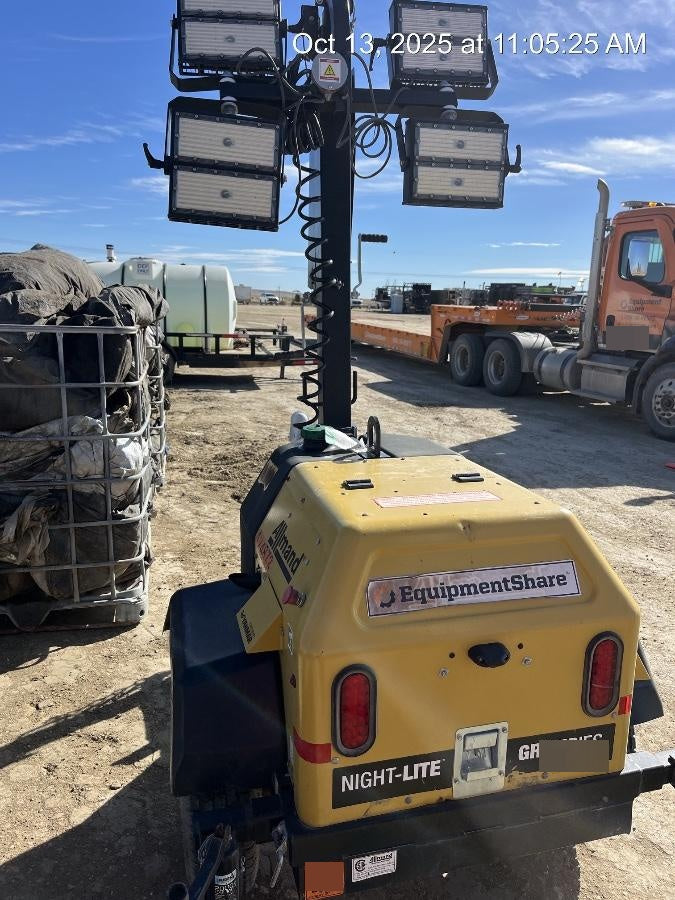 2020 Allmand NLV3GR (4) LED Light Fixture 350W, 23' Vertical Mast, 3kW Prime, Towable, Deep Sea L401, Leveling Jacks, Yanmar T4F 5.8hp