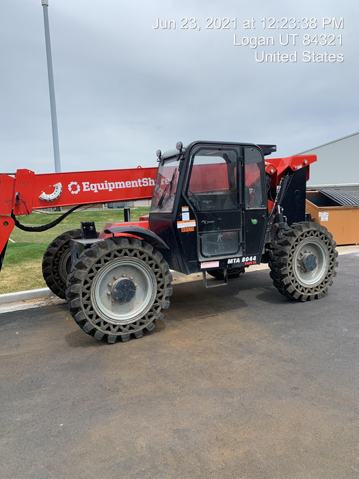 2020 Manitou MTA8044 74hp T4F, Cab/Heat/Air, Cab and Boom LED work lights, Auxiliary Hydraulics, Solid Tires, Amber strobe, Lift Hook w/66" Carriage, 60" Forks