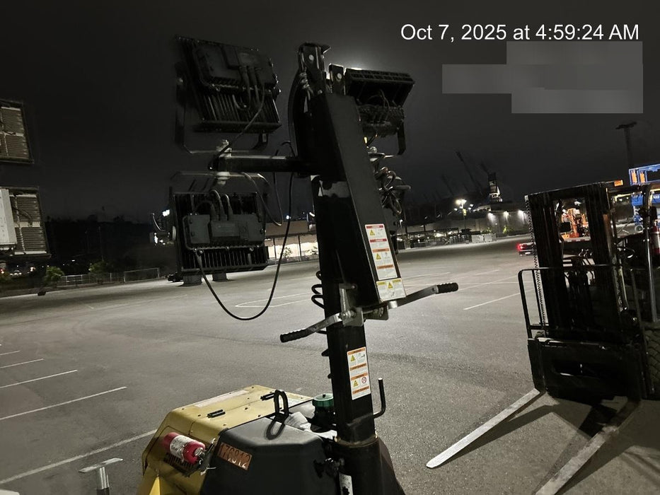 Allmand NLV3GR (4) LED Light Fixture 350W, 23' Vertical Mast, 3kW Prime, Towable, Deep Sea L401, Leveling Jacks, Yanmar T4F 5.8hp