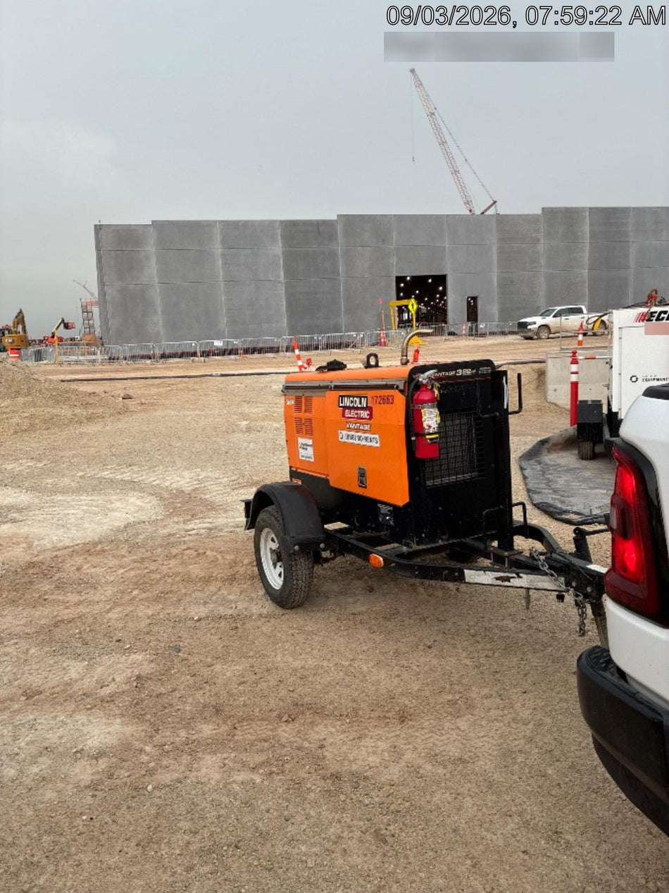 2021 Lincoln Electric Vantage 322 Vantage 322 Ready Pak 3 w/ Decals, ORANGE (includes trailer, cable rack, fender light kit) NO Telematics
