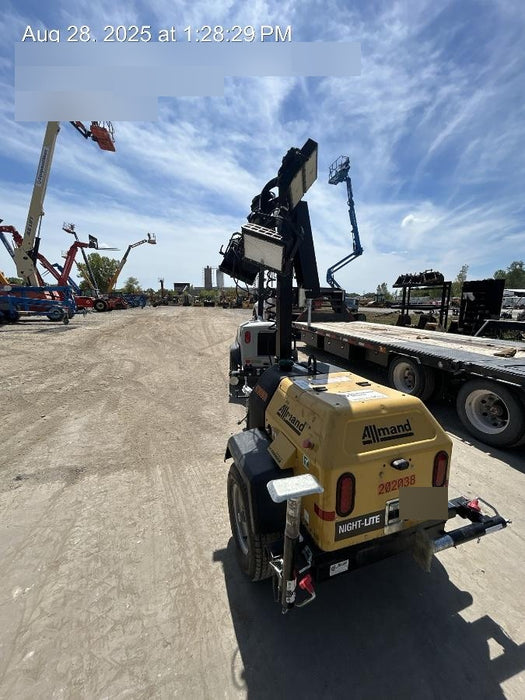 2022 Allmand NLV3GR (4) LED Light Fixture 350W, 23' Vertical Mast, 3kW Prime, Towable, Deep Sea L401, Leveling Jacks, Yanmar T4F 5.8hp