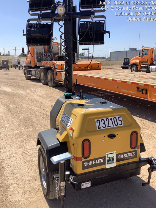 2022 Allmand NLV3GR (4) LED Light Fixture 350W, 23' Vertical Mast, 3kW Prime, Towable, Deep Sea L401, Leveling Jacks, Yanmar T4F 5.8hp