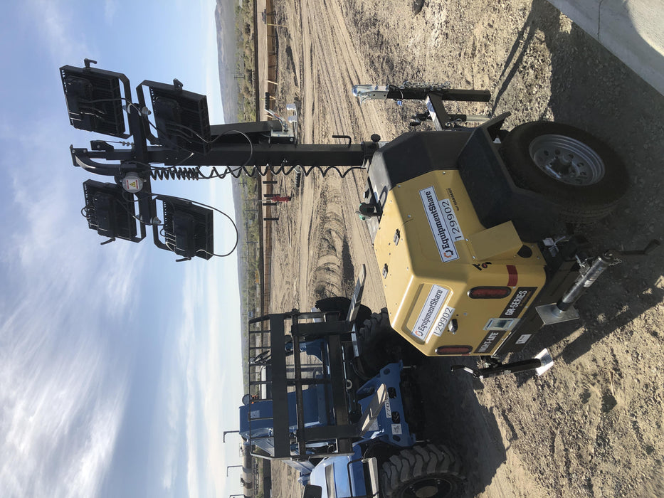 2021 Allmand NLV3GR (4) LED Light Fixture 350W, 23' Vertical Mast, 3kW Prime, Towable, Deep Sea L401, Leveling Jacks, Yanmar T4F 5.8hp